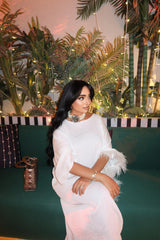 GALA LONG SLEEVE DRESS - WHITE