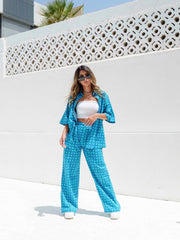 BYSARAD | ANGURIA PANTS & SHIRT CO-ORD - BLUE