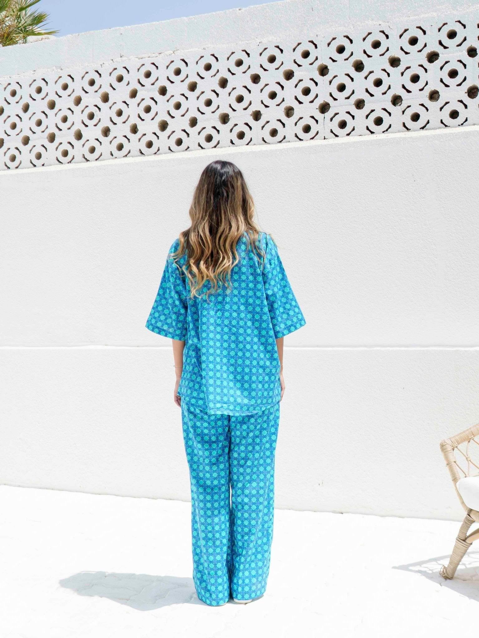 BYSARAD | ANGURIA PANTS & SHIRT CO-ORD - BLUE