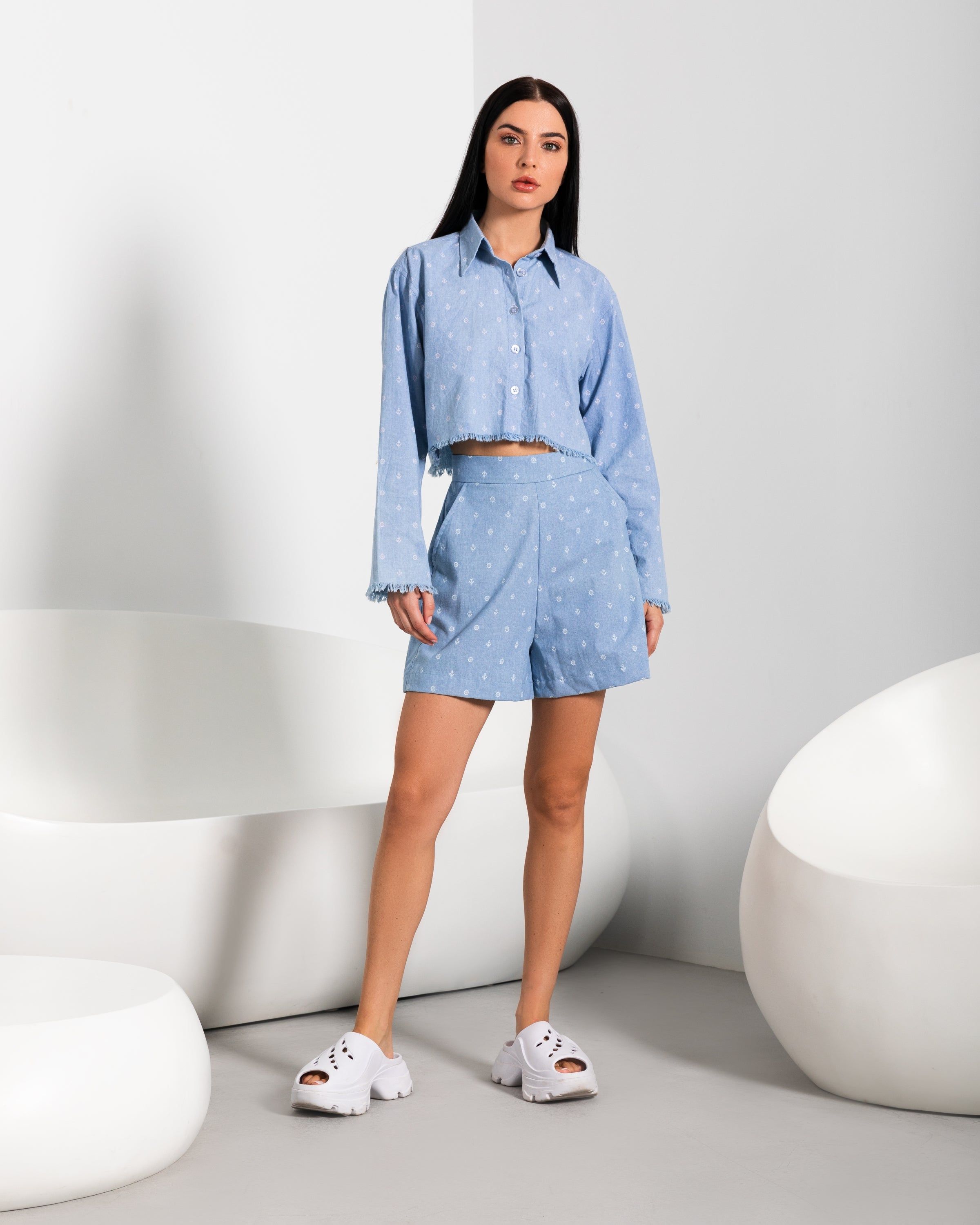 BYSARAD | CAPTAIN'S SHORTS & CROPPED SHIRT CO-ORD