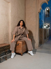 BYSARAD | DUBAI PANTS & SHIRT CO-ORD - TAUPE