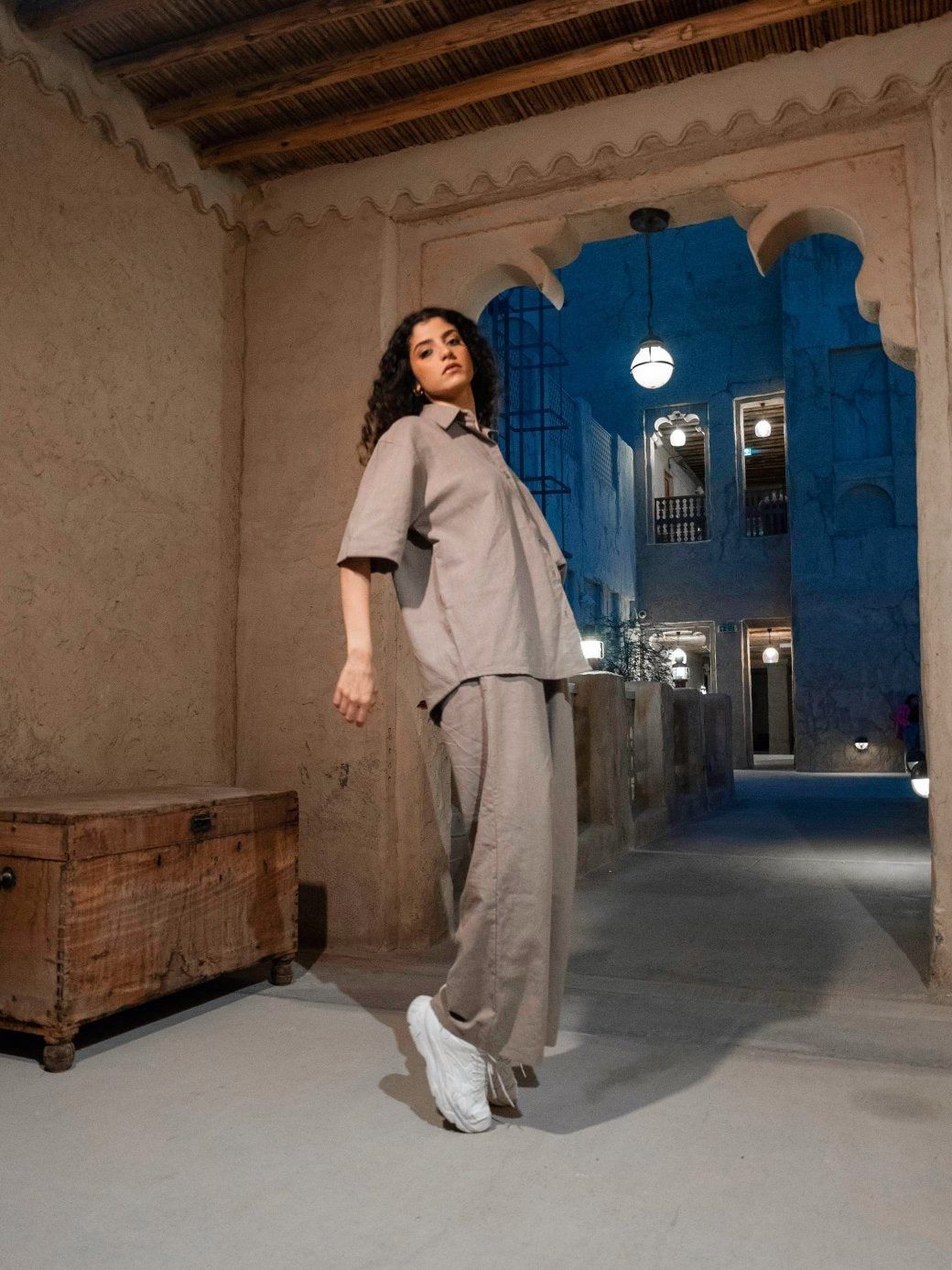 BYSARAD | DUBAI PANTS & SHIRT CO-ORD - TAUPE