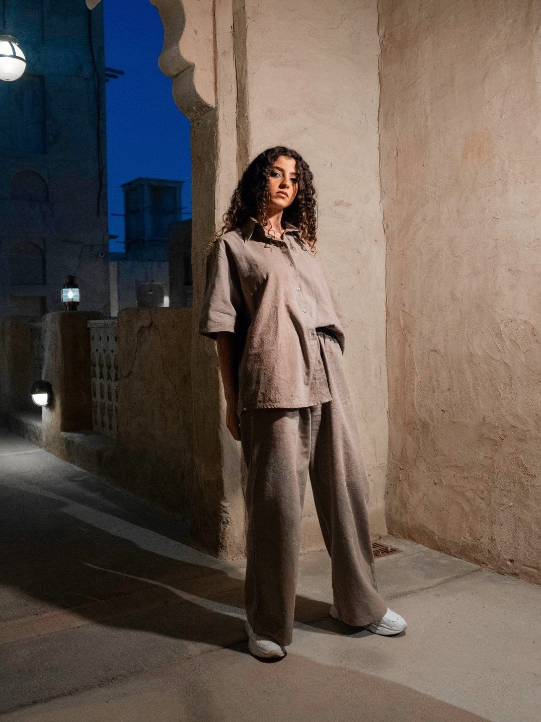BYSARAD | DUBAI PANTS & SHIRT CO-ORD - TAUPE