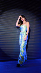 BYSARAD | FAUX LEATHER PANTS & CORSET SET - GREEN