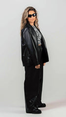 BYSARAD | FAUX LEATHER PANTS - BLACK