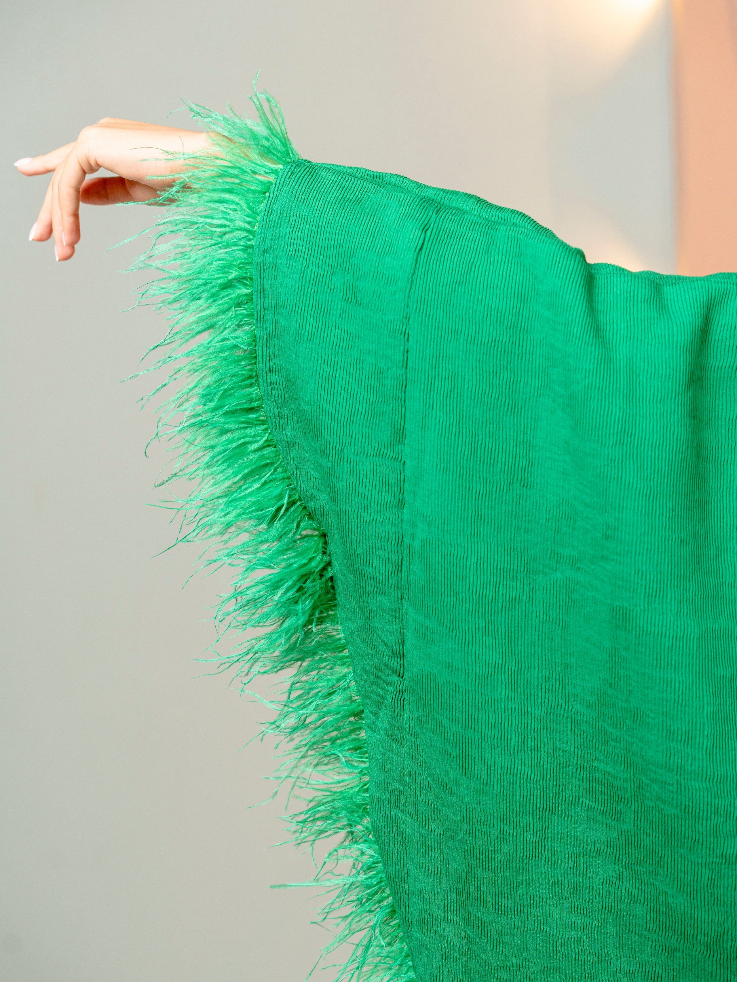 BYSARAD | GALA LONG SLEEVE DRESS - EMERALD GREEN