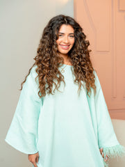BYSARAD | GALA LONG SLEEVE DRESS - TURQUOISE