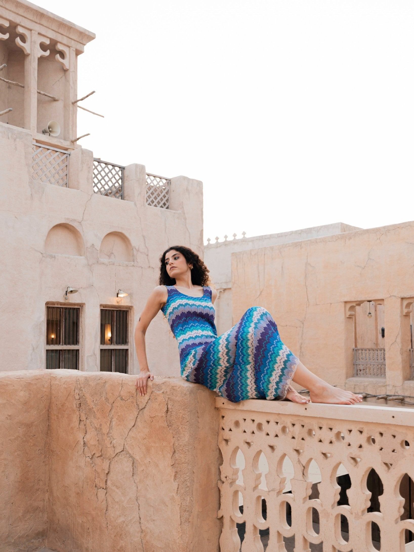 BYSARAD | ICONICA STRAIGHT HEM MAXI DRESS - WATER