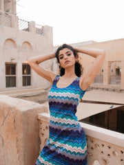 BYSARAD | ICONICA STRAIGHT HEM MAXI DRESS - WATER