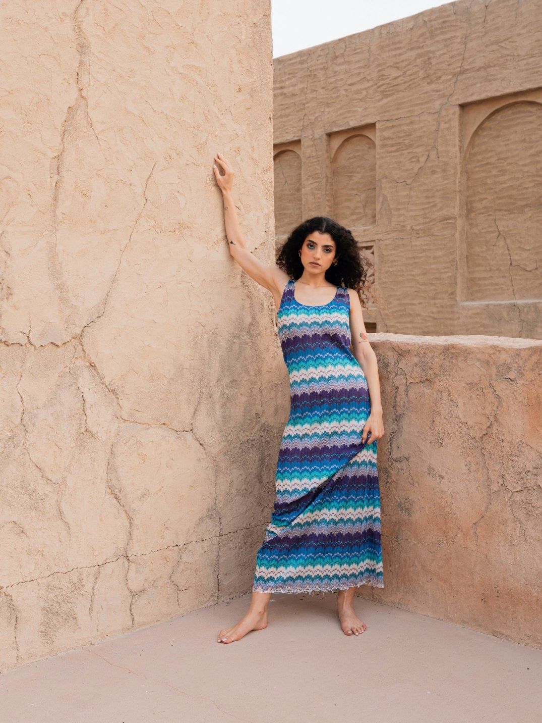 BYSARAD | ICONICA STRAIGHT HEM MAXI DRESS - WATER