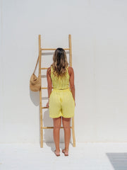 BYSARAD | MARGARITA SHORTS & CROP TOP CO-ORD - PASTEL YELLOW