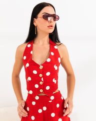 BYSARAD | POLKA DOT SHORTS & WAISTCOAT CO-ORD