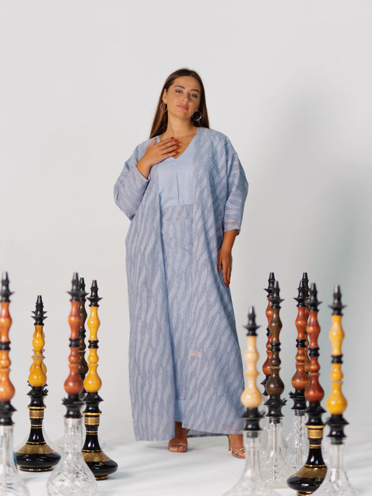 BYSARAD | THE ATHENA 3-PIECE ABAYA SET - BLUE