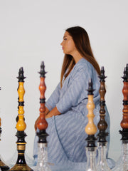 BYSARAD | THE ATHENA 3-PIECE ABAYA SET - BLUE