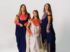 BYSARAD | THE CALYPSO 2-PIECE KAFTAN SET - NAVY & FUCHSIA
