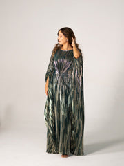 BYSARAD | THE CLIO KAFTAN DRESS - METALLIC GREEN