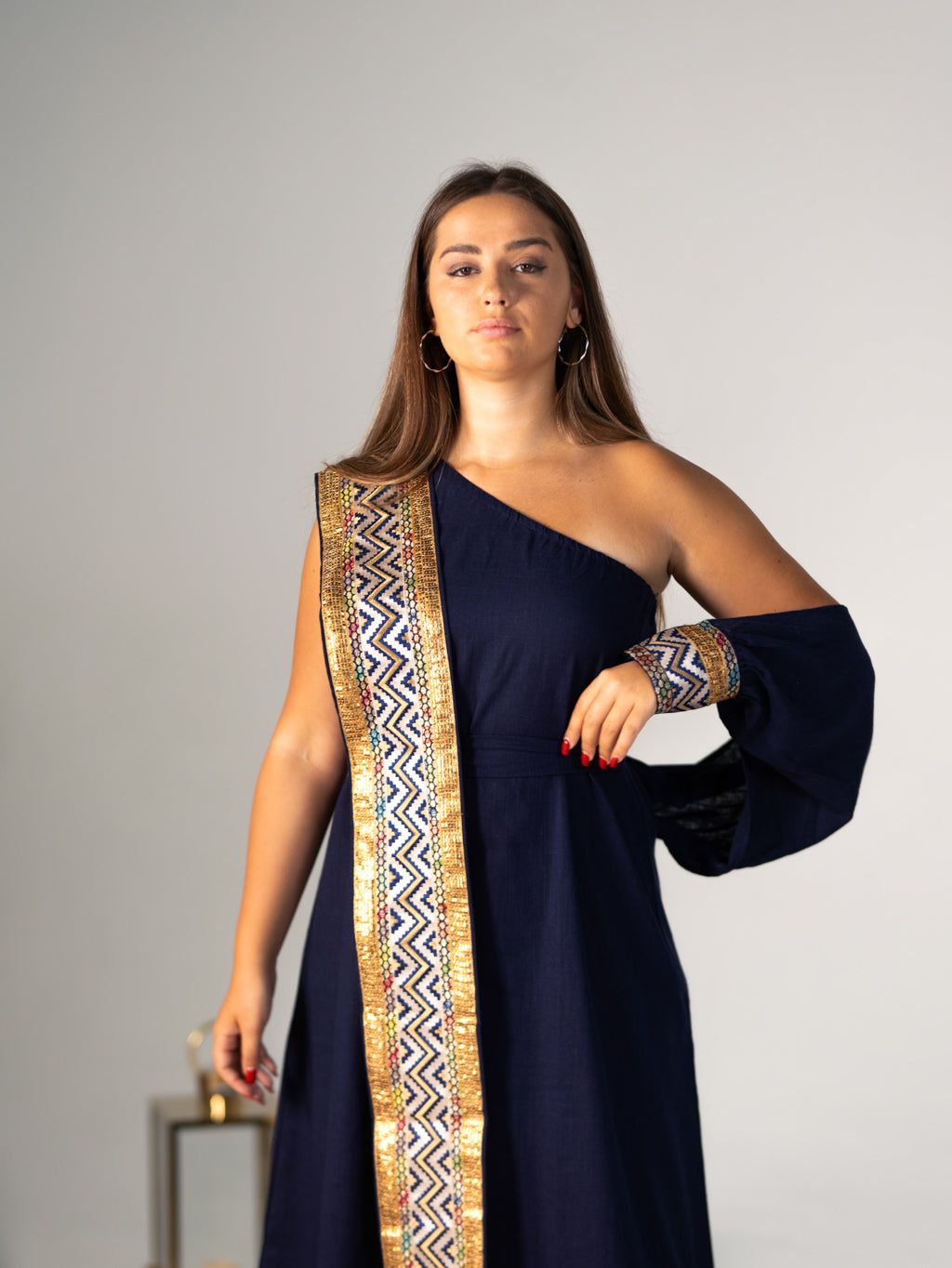 BYSARAD | THE GAIA KAFTAN DRESS - NAVY