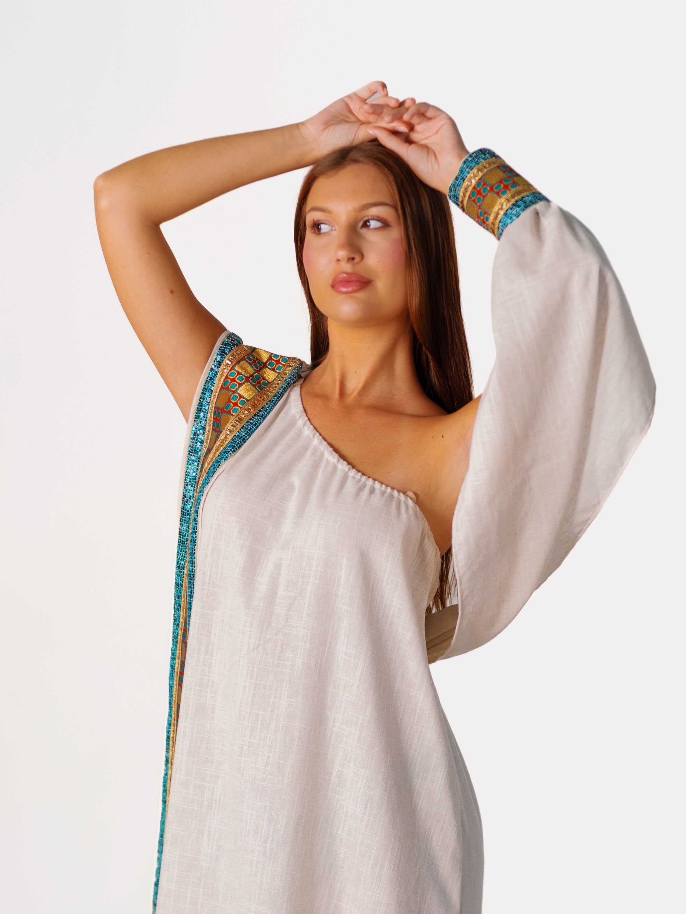 BYSARAD | THE GAIA KAFTAN DRESS - OFF WHITE