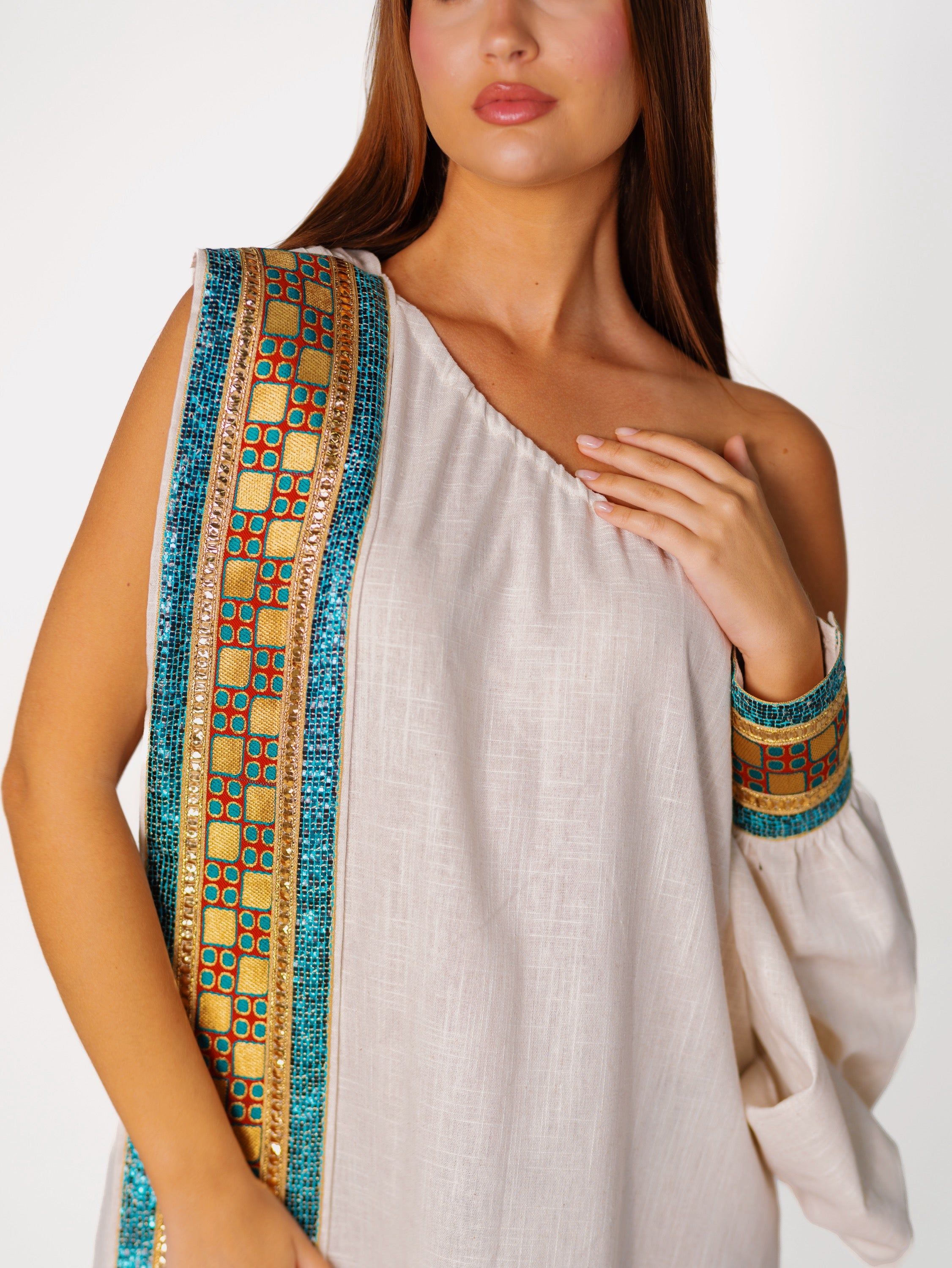 BYSARAD | THE GAIA KAFTAN DRESS - OFF WHITE