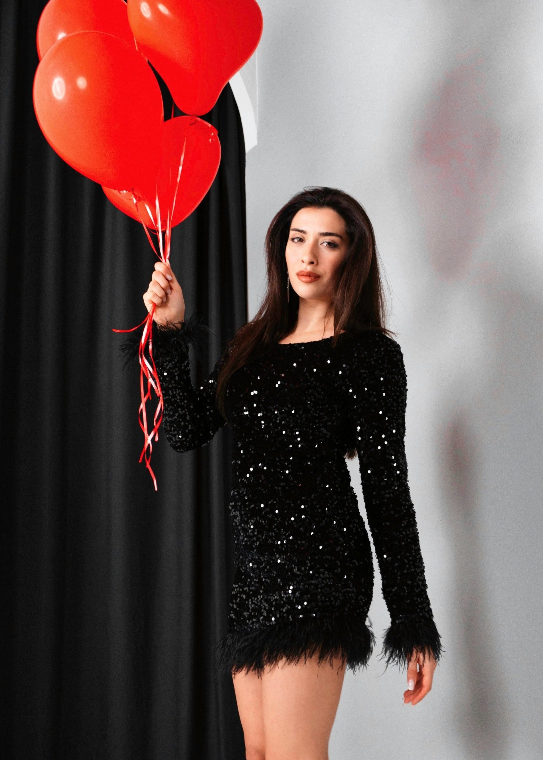 BYSARAD | THE LOVE CAPSULE - VELVET SEQUIN SHORT DRESS