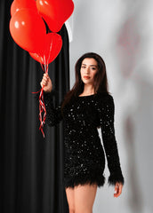 BYSARAD | THE LOVE CAPSULE - VELVET SEQUIN SHORT DRESS