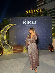 BYSARAD | THE MAHRA ABAYA - GOLD/MAROON SHIMMER