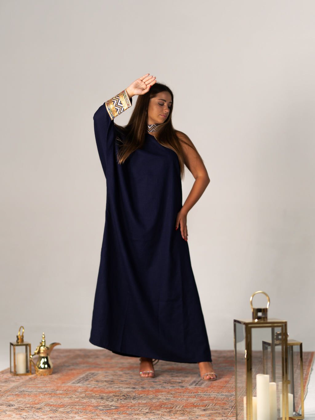 BYSARAD | THE MAIA KAFTAN DRESS - NAVY