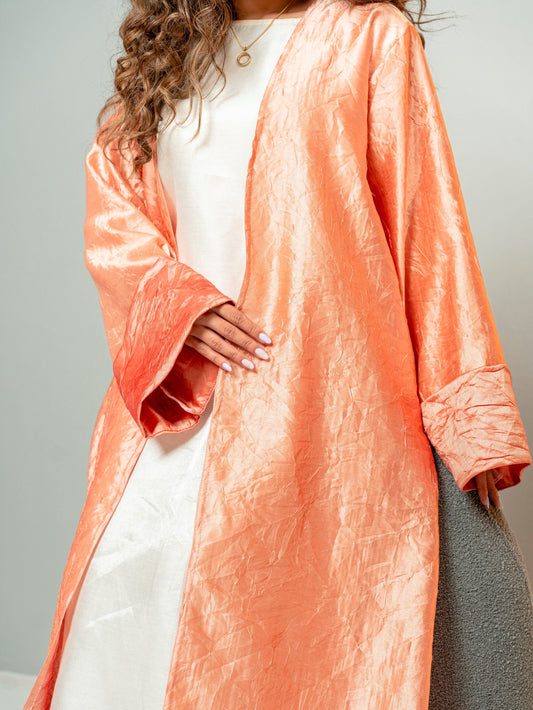 BYSARAD | THE MARIYA ABAYA - METALLIC PEACH