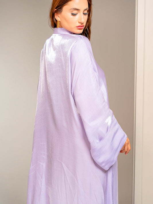 BYSARAD | THE METHA KAFTAN DRESS - METALLIC LILAC