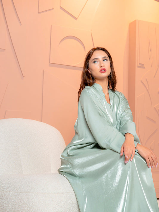 BYSARAD | THE METHA KAFTAN DRESS - SAGE GREEN