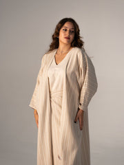 BYSARAD | THE RHEA 3-PIECE ABAYA SET - CREME