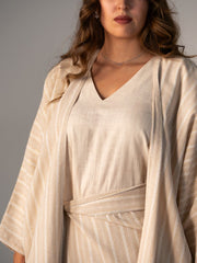 BYSARAD | THE RHEA 3-PIECE ABAYA SET - CREME