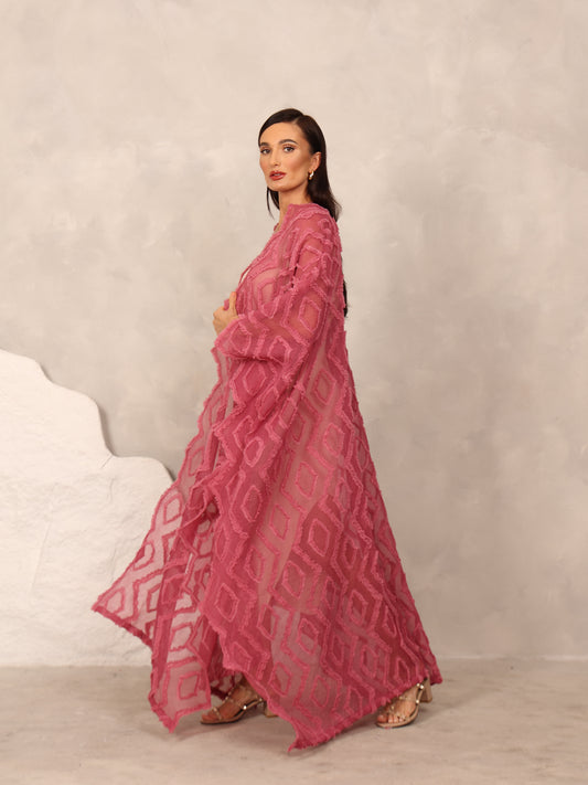 3D EMBROIDERED KAFTAN - BLUSH PINK