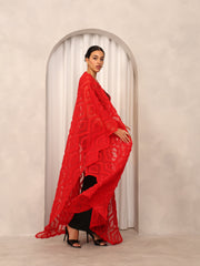 3D EMBROIDERED KAFTAN - RED