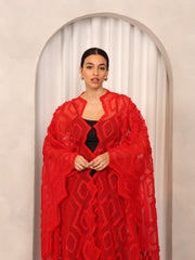 3D EMBROIDERED KAFTAN - RED