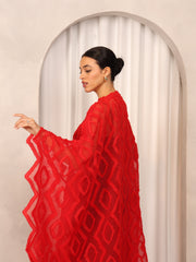 3D EMBROIDERED KAFTAN - RED