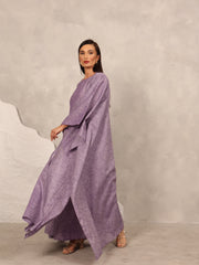 LINEN KAFTAN & INNER DRESS SET - PURPLE