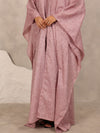 LINEN KAFTAN & INNER DRESS SET - BURGUNDY