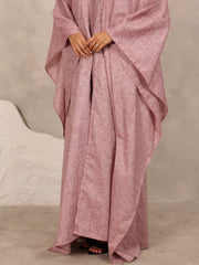 LINEN KAFTAN & INNER DRESS SET - BURGUNDY