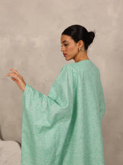 LINEN KAFTAN & INNER DRESS SET - MINT GREEN