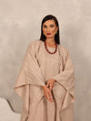 LINEN KAFTAN & INNER DRESS SET - BEIGE