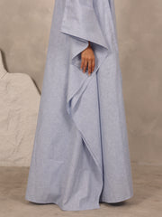 LINEN KAFTAN & INNER DRESS SET - LIGHT BLUE