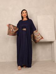 STATEMENT SLEEVES KAFTAN & INNER DRESS  - NAVY BLUE