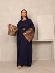 STATEMENT SLEEVES KAFTAN & INNER DRESS  - NAVY BLUE