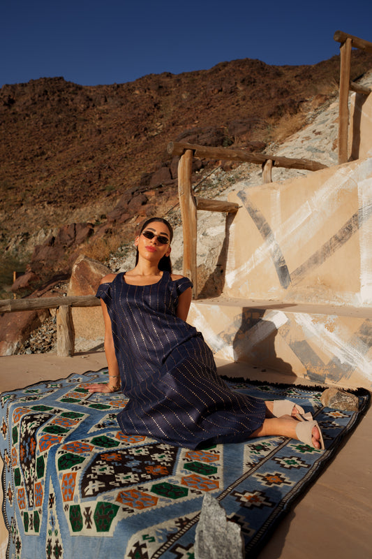 Kaftan Dress - Navy Blue