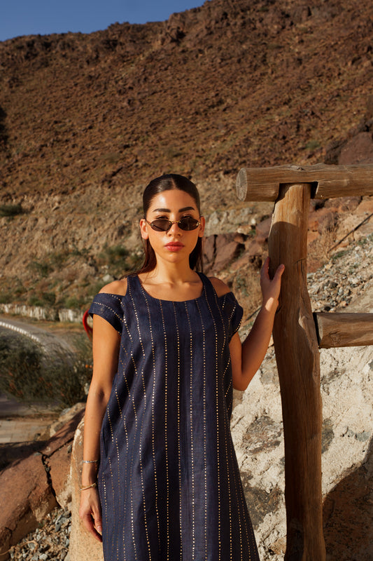 Kaftan Dress - Navy Blue