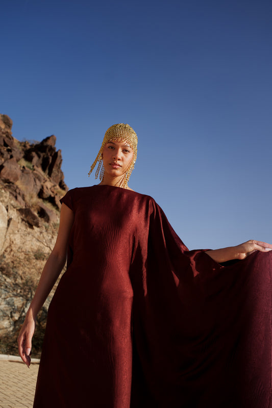 Kaftan Dress - Burgundy