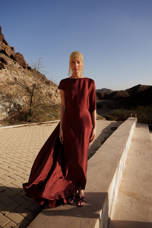 Kaftan Dress - Burgundy