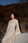 Embroidered Kaftan Dress - Beige