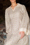 Embroidered Kaftan Dress - Beige